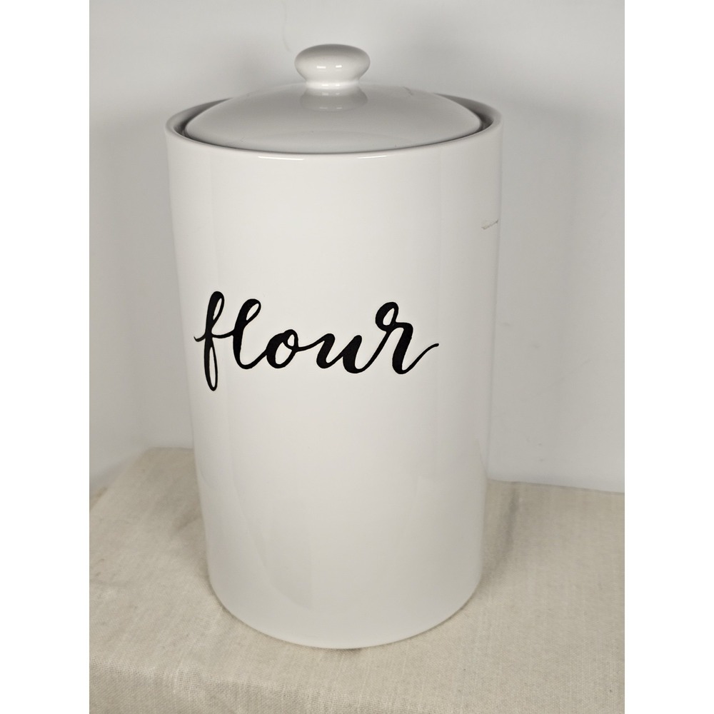 Threshold White Flour Stoneware Storage Container With Lid - Picture 2 of 4
